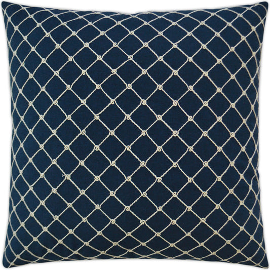 Crossroads Pillow by DV Kap Home in navy. Made from 60% polyester, 30% cotton in a unique style.