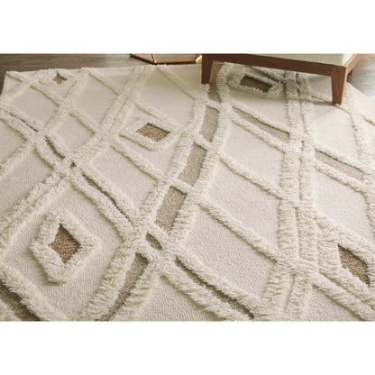 Anica Transitional Geometric Rug - 8008F by Feizy in ivory, taupe, brown. Made from wool in a unique style.