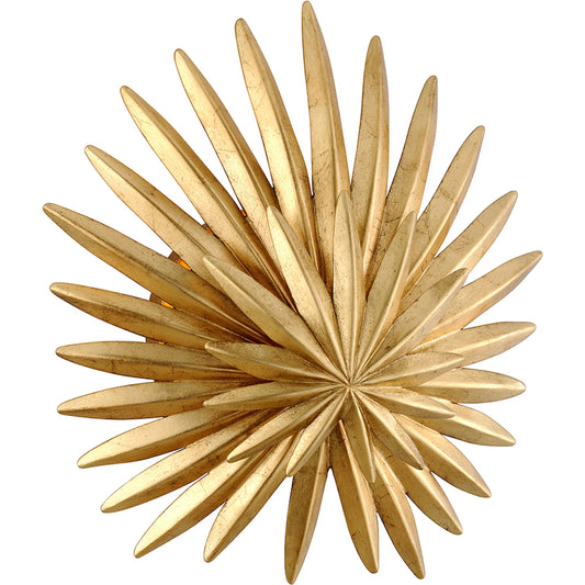 Savvy 1 Light Wall Sconce by Corbett in vintage gold leaf. Made from hand crafted iron in a modern style.