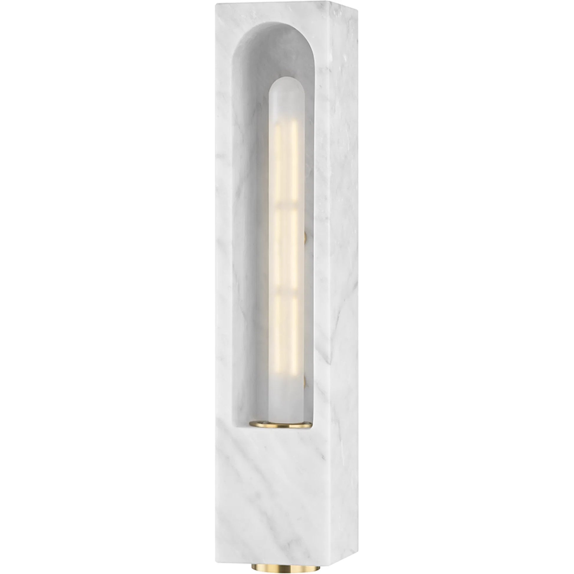 Erwin 1 Light Wall Sconce by Hudson Valley in white marble. Made from steel in a modern style.