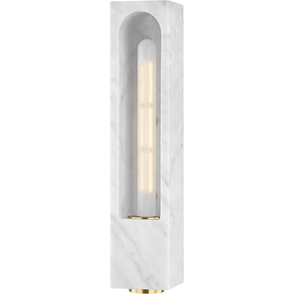 Erwin 1 Light Wall Sconce by Hudson Valley in white marble. Made from steel in a modern style.