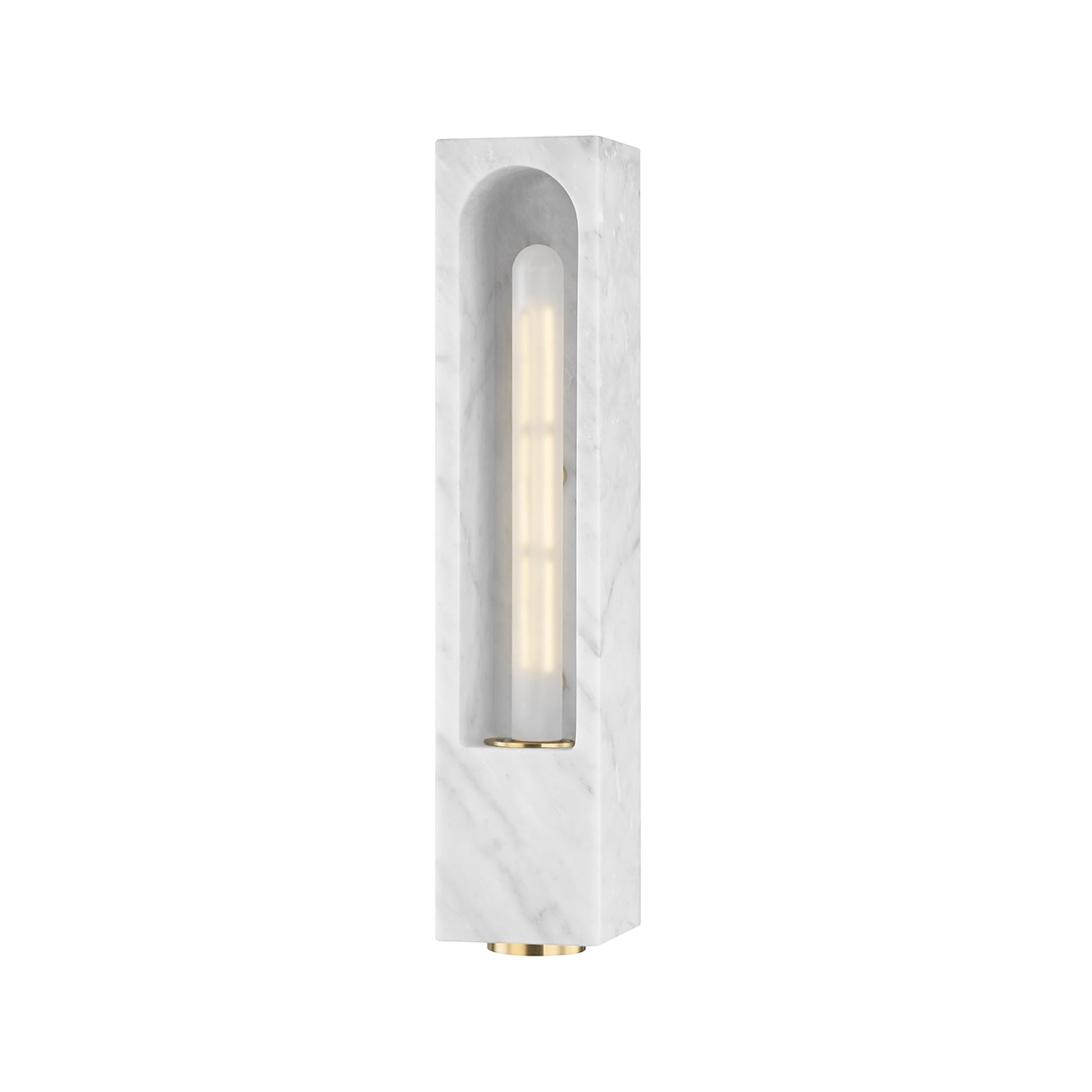 Erwin 1 Light Wall Sconce by Hudson Valley in white marble. Made from steel in a modern style.
