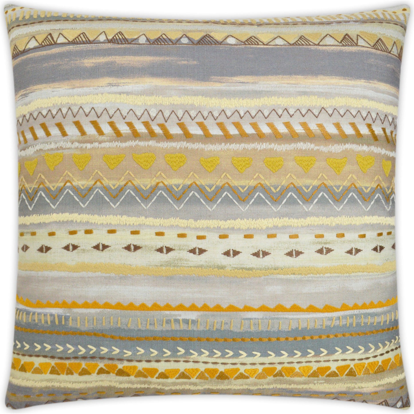 001 SR-738431 | Primary Silo | Classic Charm by DV Kap Home in yellow. Made from 90% polyester, 10% linen, embroidery: 100% polyester in a eclectic & global style.