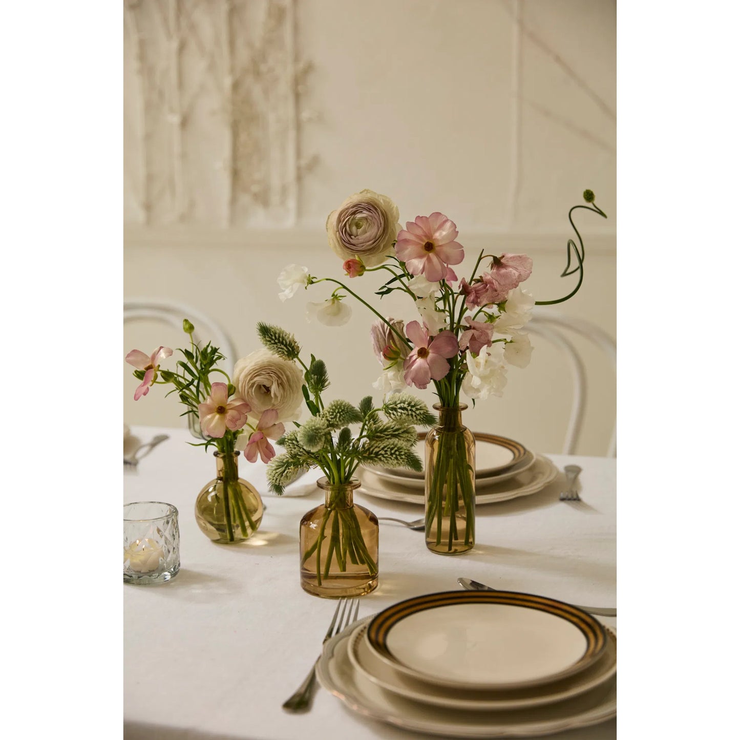 004 SI-2539470 | Lifestyle | Carlotta Budvase Set 3 (Set of 3) by Accent Decor. Made from glass in a unique style.
