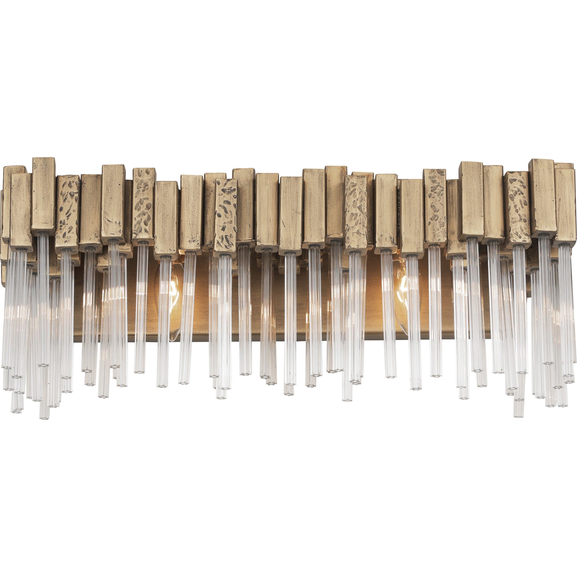 Matrix Bath by Varaluz in havana gold. Made from clear fluted glass in a transitional style.