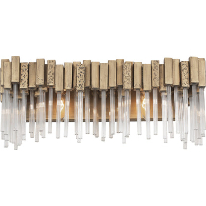 Matrix Bath by Varaluz in havana gold. Made from clear fluted glass in a transitional style.