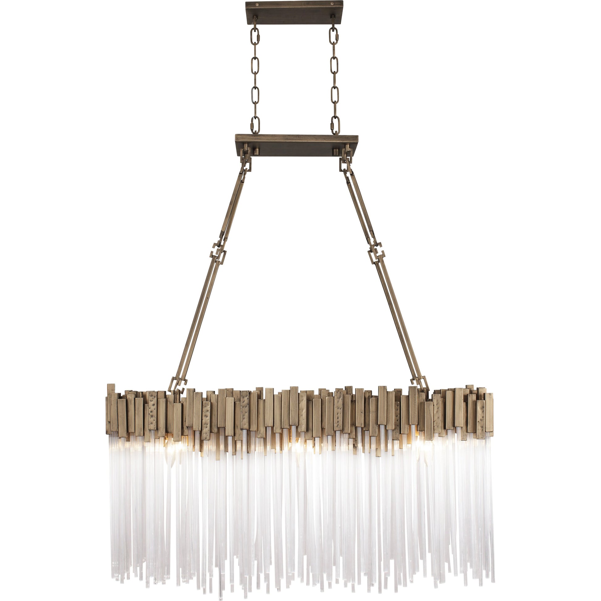 Matrix Linear by Varaluz in havana gold. Made from clear fluted glass in a transitional style.