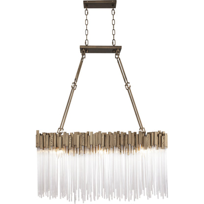 Matrix Linear by Varaluz in havana gold. Made from clear fluted glass in a transitional style.