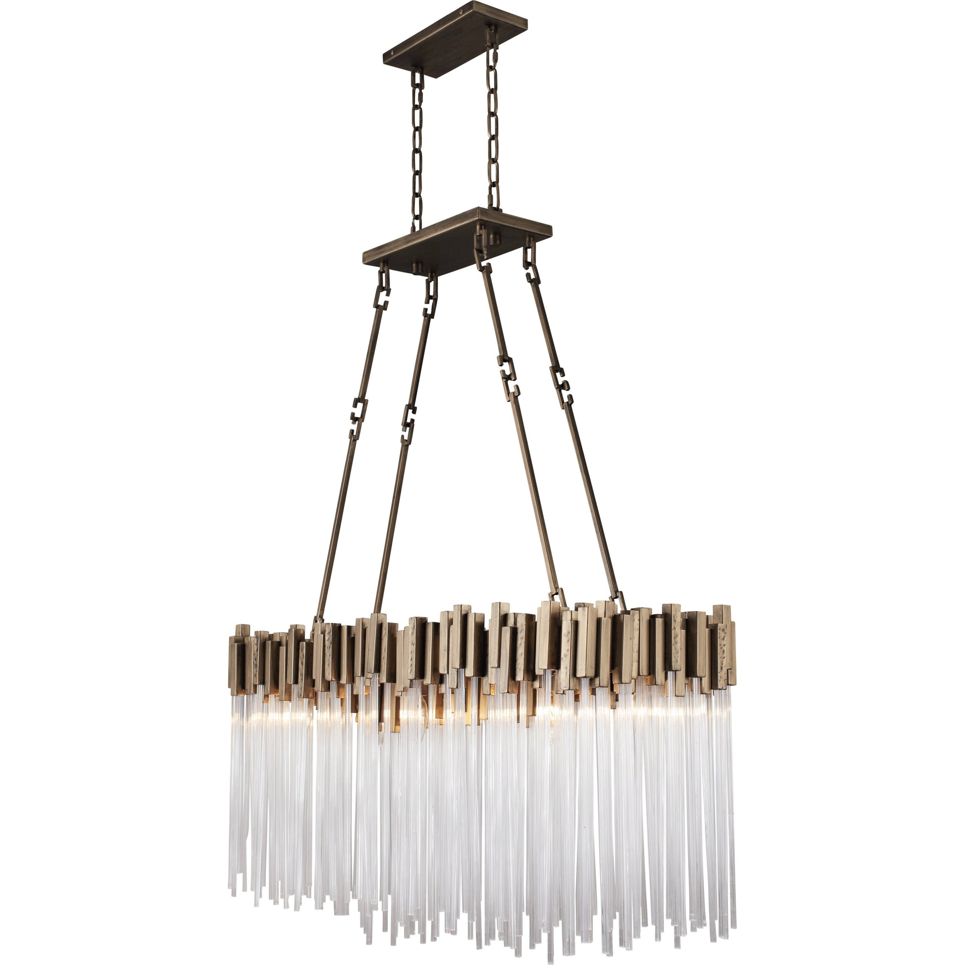 Matrix Linear by Varaluz in havana gold. Made from clear fluted glass in a transitional style.