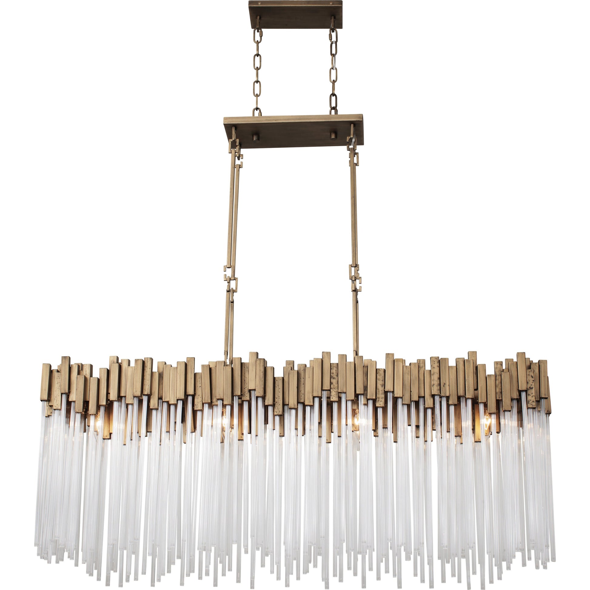 Matrix Linear by Varaluz in havana gold. Made from clear fluted glass in a transitional style.