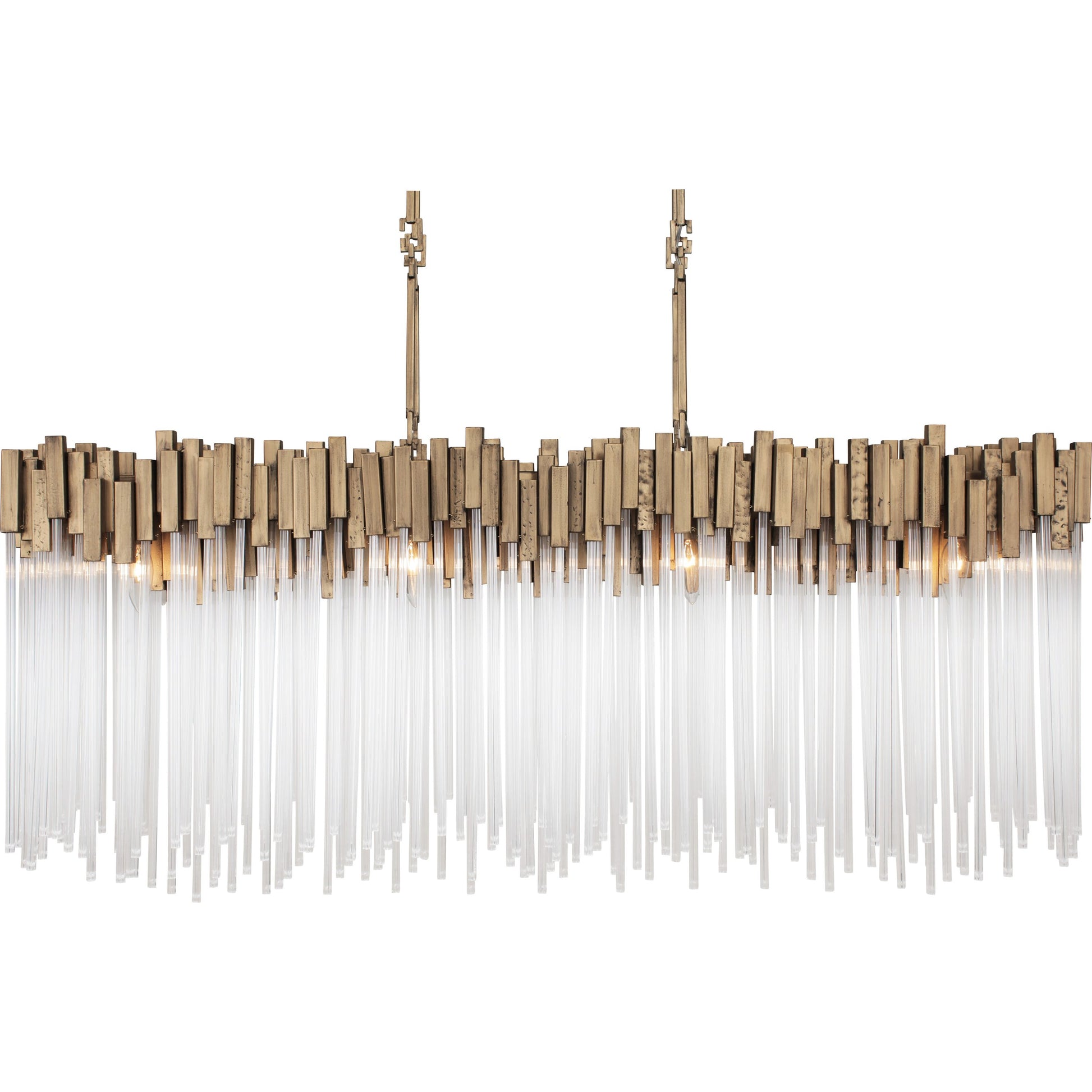 Matrix Linear by Varaluz in havana gold. Made from clear fluted glass in a transitional style.