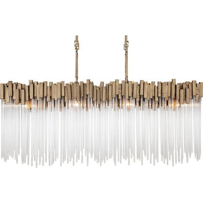 Matrix Linear by Varaluz in havana gold. Made from clear fluted glass in a transitional style.