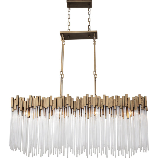 Matrix Linear by Varaluz in havana gold. Made from clear fluted glass in a transitional style.