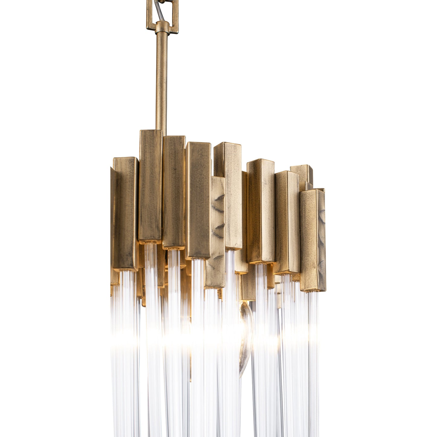 025 SR-817988 | Closeup | Matrix Pendant by Varaluz. Made from clear fluted glass in a transitional style.