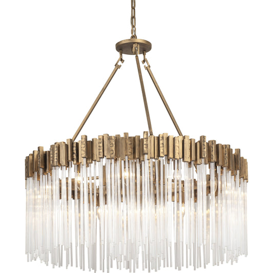001 SR-817992 | Primary Silo | Matrix Pendant by Varaluz. Made from clear fluted glass in a transitional style.