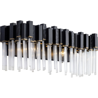 Matrix Bath Light by Varaluz in matte black/french gold. Made from unique in a modern style.