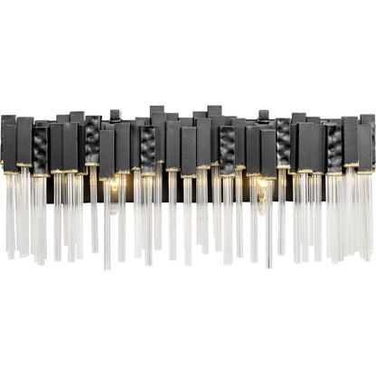 Matrix Bath Light by Varaluz in matte black/french gold. Made from unique in a modern style.