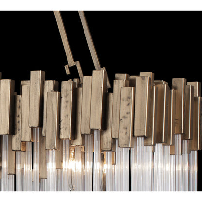 Matrix Linear by Varaluz in havana gold. Made from clear fluted glass in a transitional style.