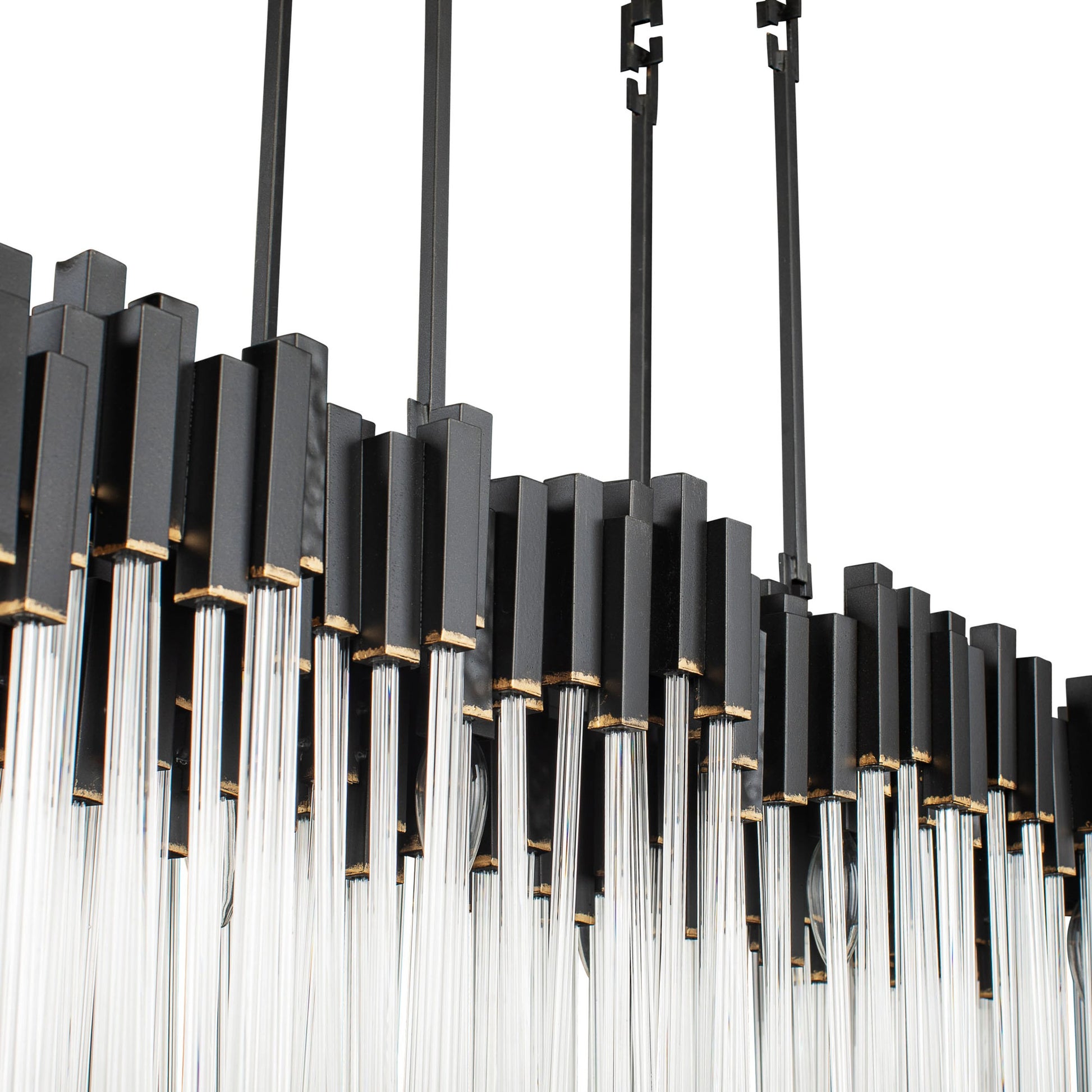 Matrix Linear Pedant by Varaluz in matte black/french gold. Made from unique in a modern style.