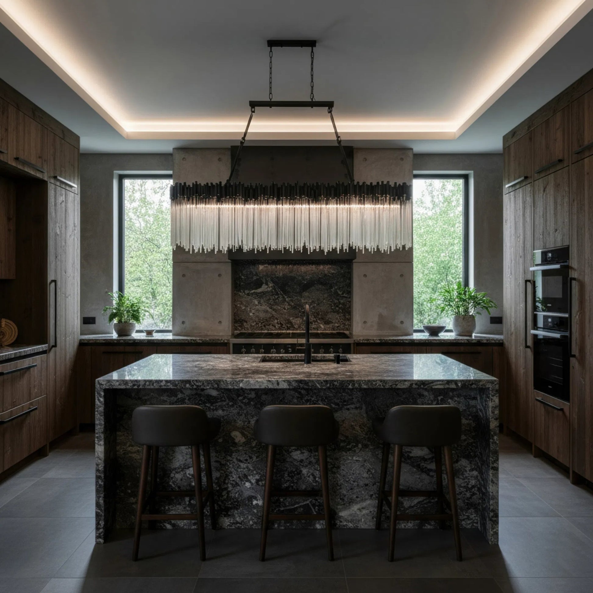 Matrix 12 Light Linear by Varaluz. Made from steel, glass in a unique style.