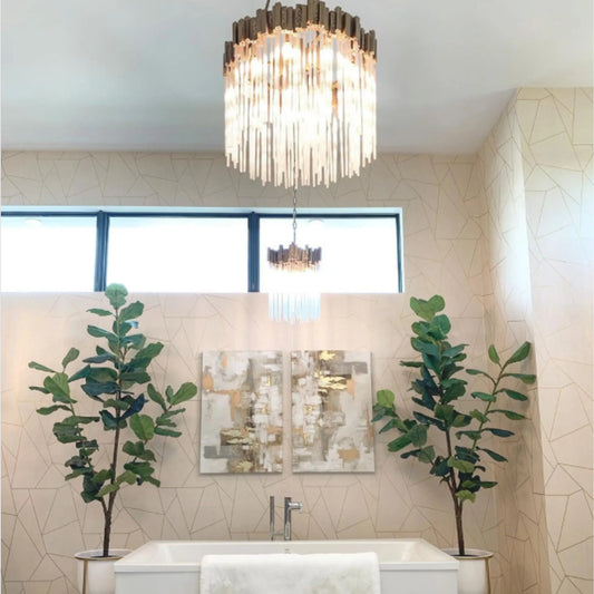 Matrix Pendant by Varaluz. Made from clear fluted glass in a transitional style.