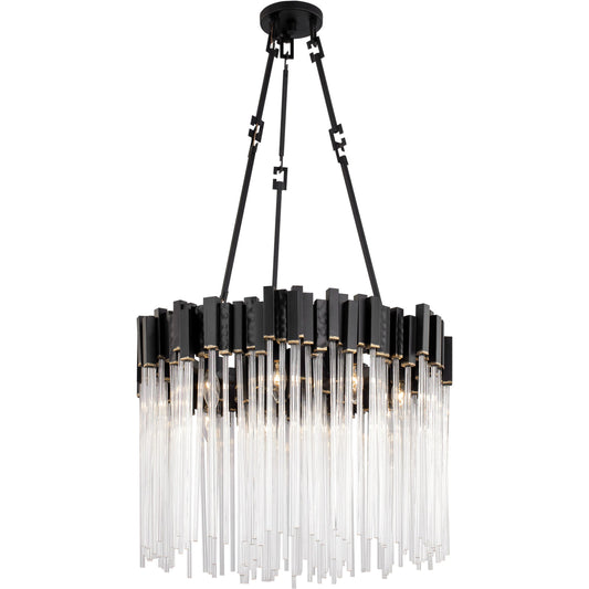 Matrix Pendant by Varaluz. Made from clear fluted glass in a transitional style.