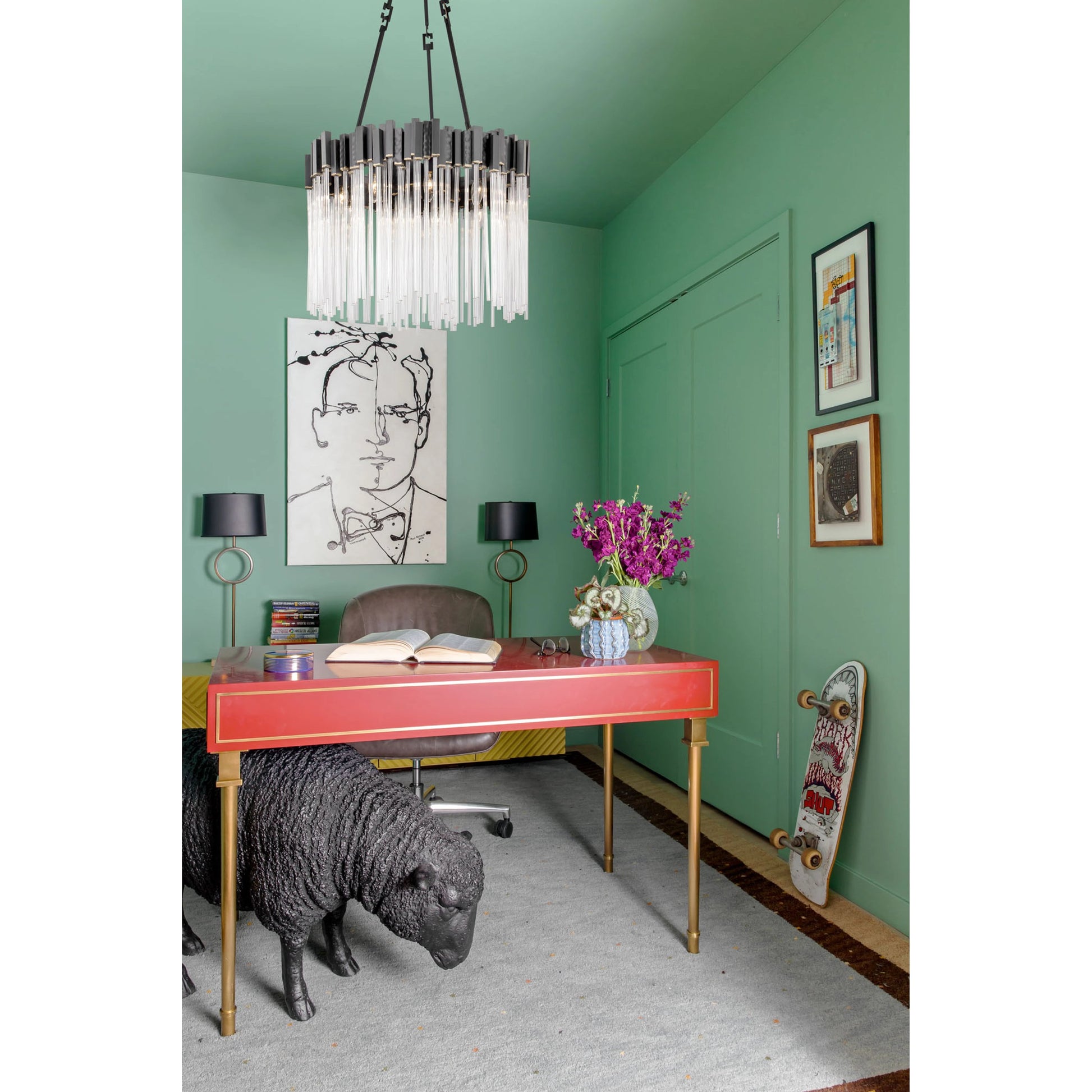 Matrix Pendant by Varaluz. Made from clear fluted glass in a transitional style.