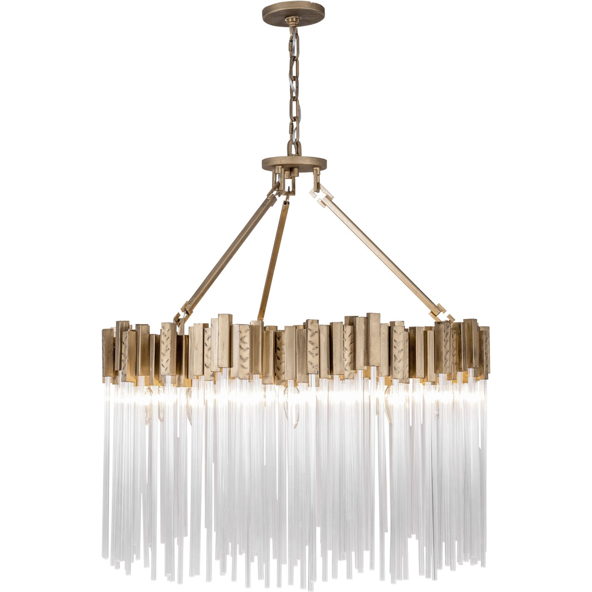 Matrix Pendant by Varaluz. Made from clear fluted glass in a transitional style.
