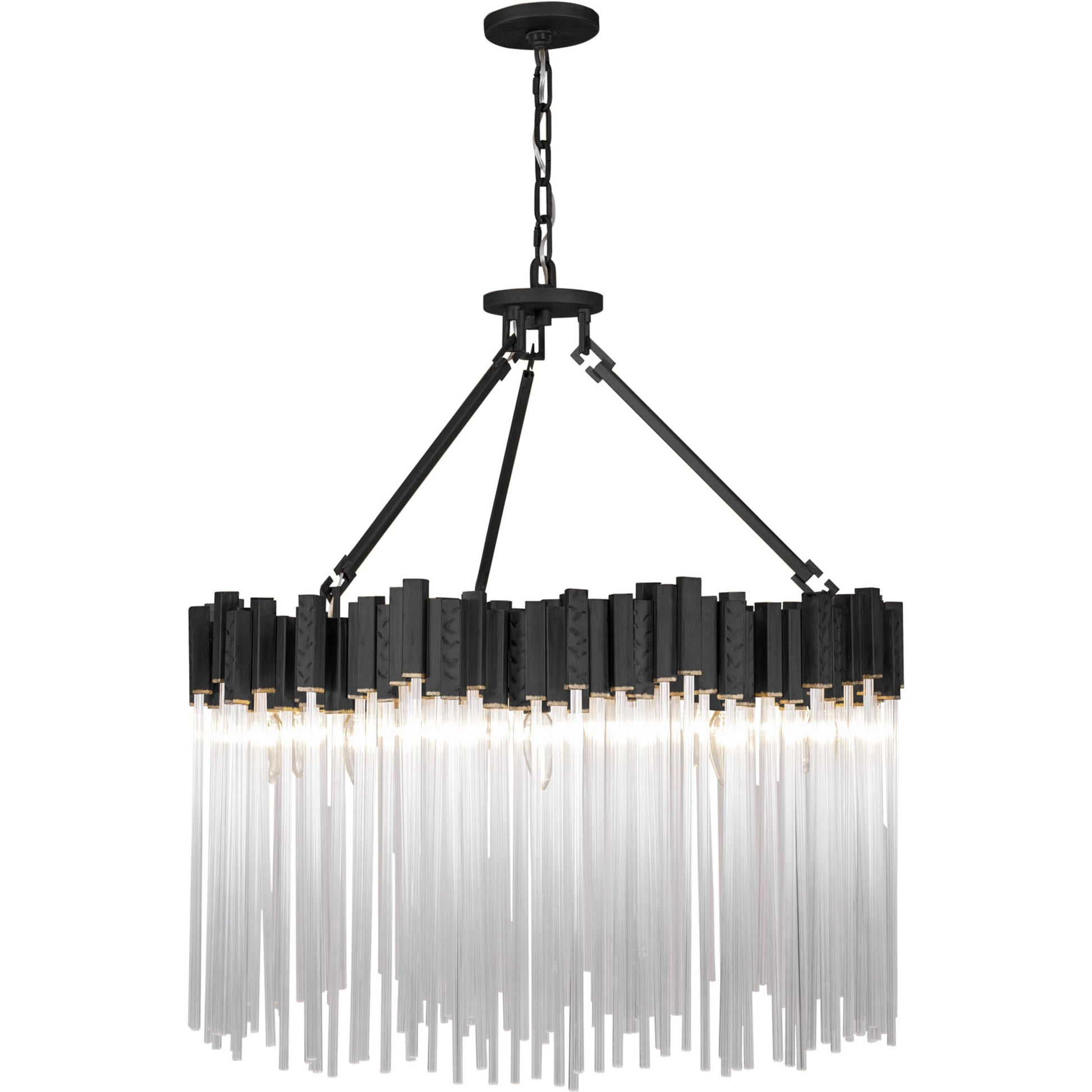 Matrix Pendant by Varaluz. Made from clear fluted glass in a transitional style.