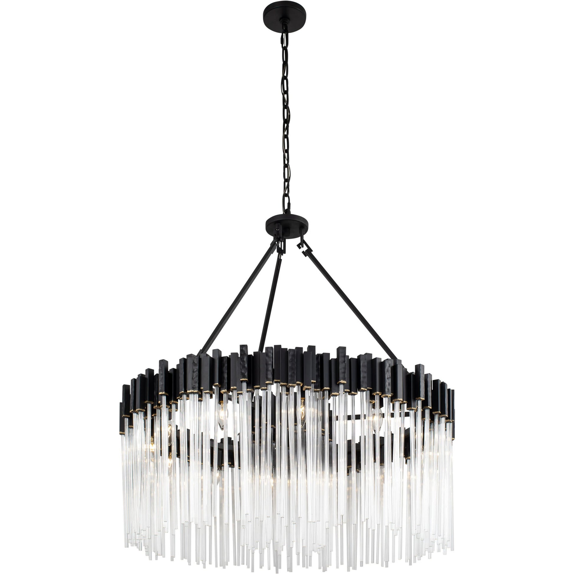 Matrix Pendant by Varaluz. Made from clear fluted glass in a transitional style.
