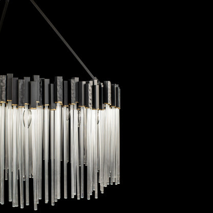 Matrix Pendant by Varaluz. Made from clear fluted glass in a transitional style.