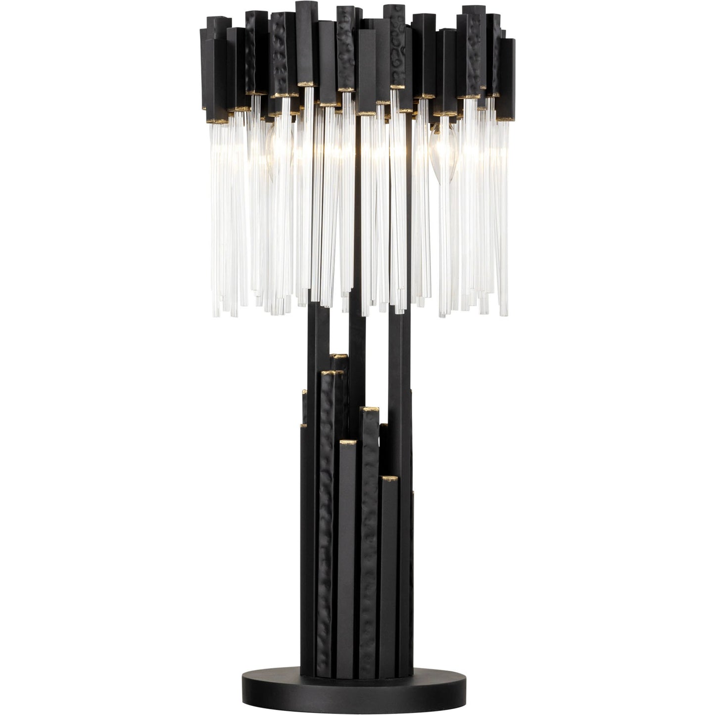 007 SI-1991514 | Primary Silo | Matrix Table Lamp by Varaluz in matte black/french gold. Made from unique in a modern style.