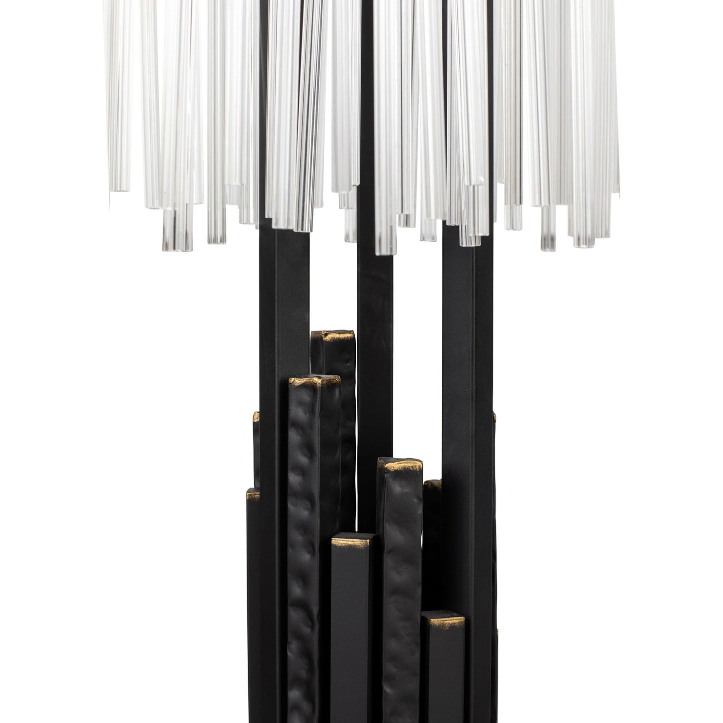 012 SI-1991514 | Closeup | Matrix Table Lamp by Varaluz in matte black/french gold. Made from unique in a modern style.