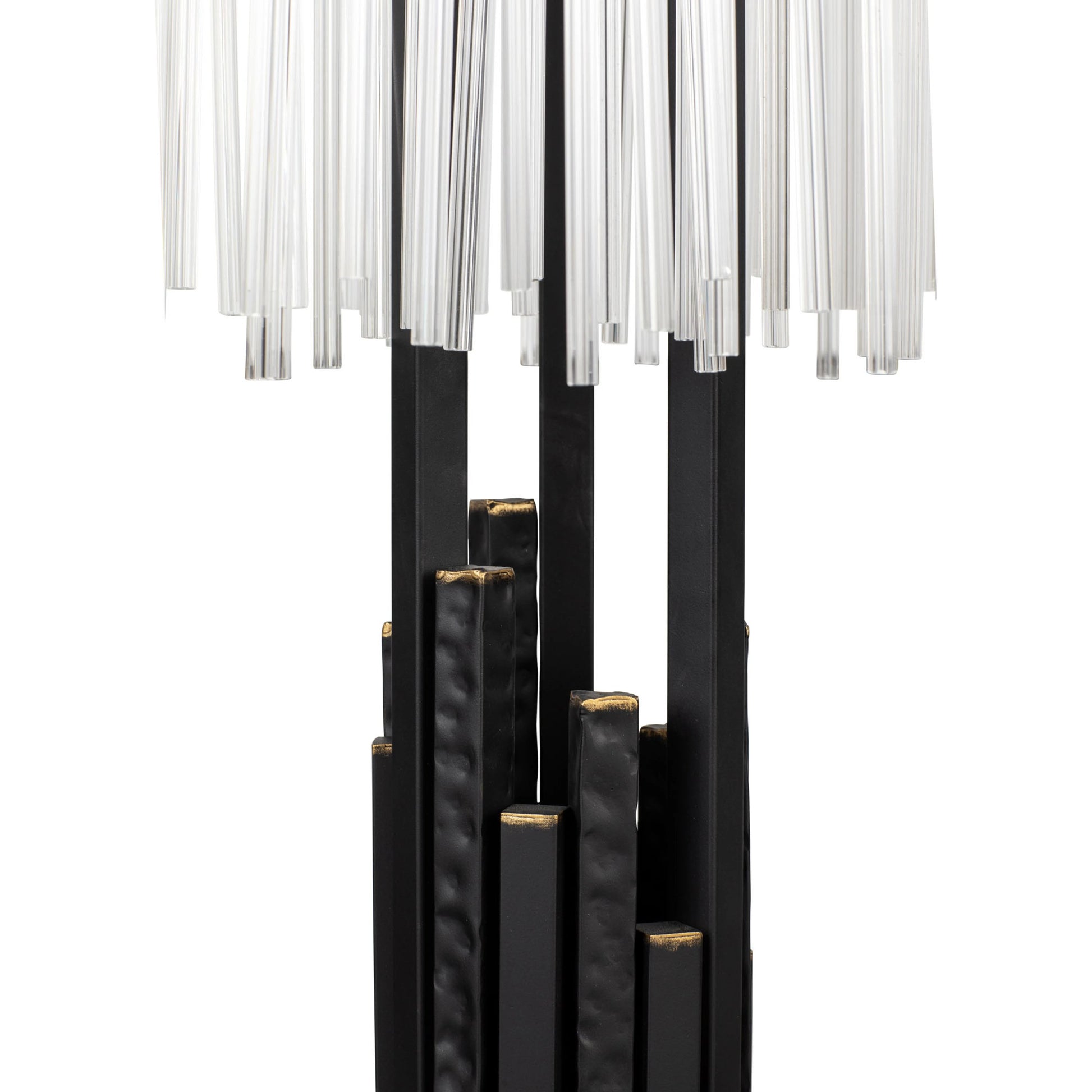 Matrix Table Lamp by Varaluz in matte black/french gold. Made from unique in a modern style.