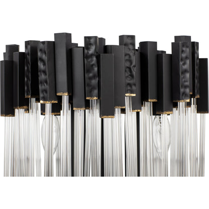 Matrix Table Lamp by Varaluz in matte black/french gold. Made from unique in a modern style.