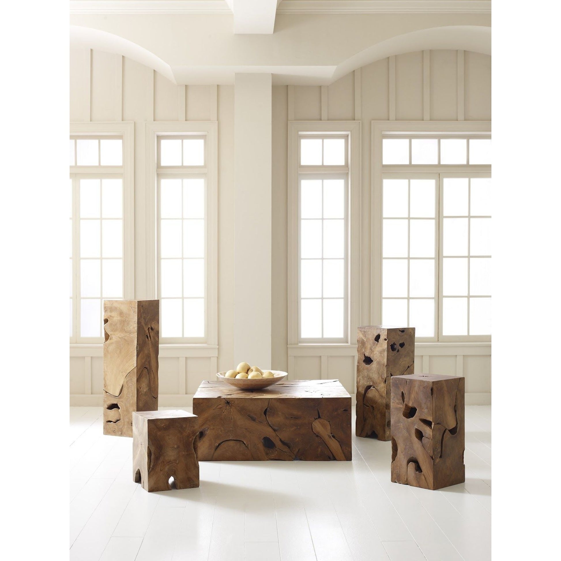 Teak Slice Rectangle Coffee Table by Phillips Collection in brown. Made from wood in a eclectic & global style.
