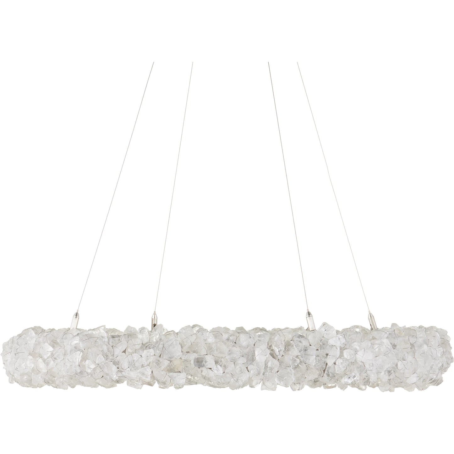 002 SI-2191744 | Additional Silo | Iconoclast Chandelier by Currey and Company in contemporary silver leaf, contemporary silver, natural. Made from wrought iron, rock crystal in a modern style.