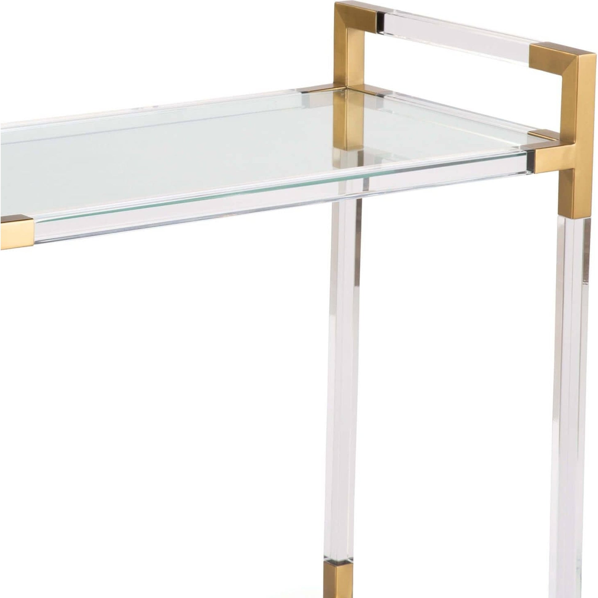 Americano Bar Cart by Regina Andrew in clear and clear. Made from acrylic in a modern style.
