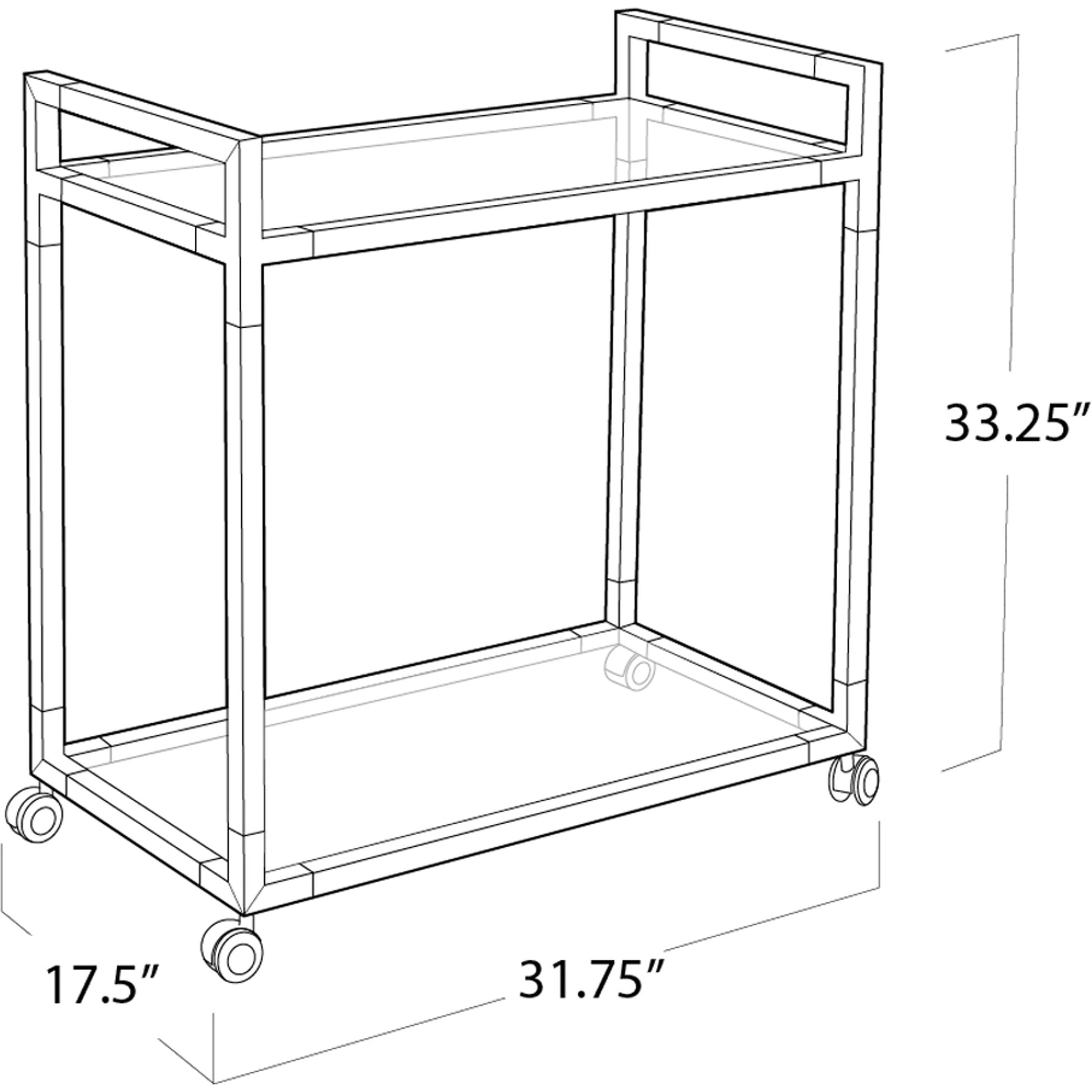 Americano Bar Cart by Regina Andrew in clear and clear. Made from acrylic in a modern style.