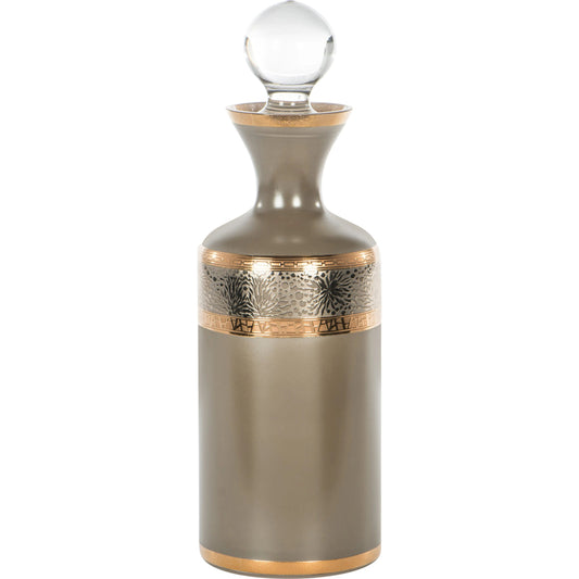 Glass Bottle by Bradburn Home in gray, gold. Made from glass in a eclectic & global style.