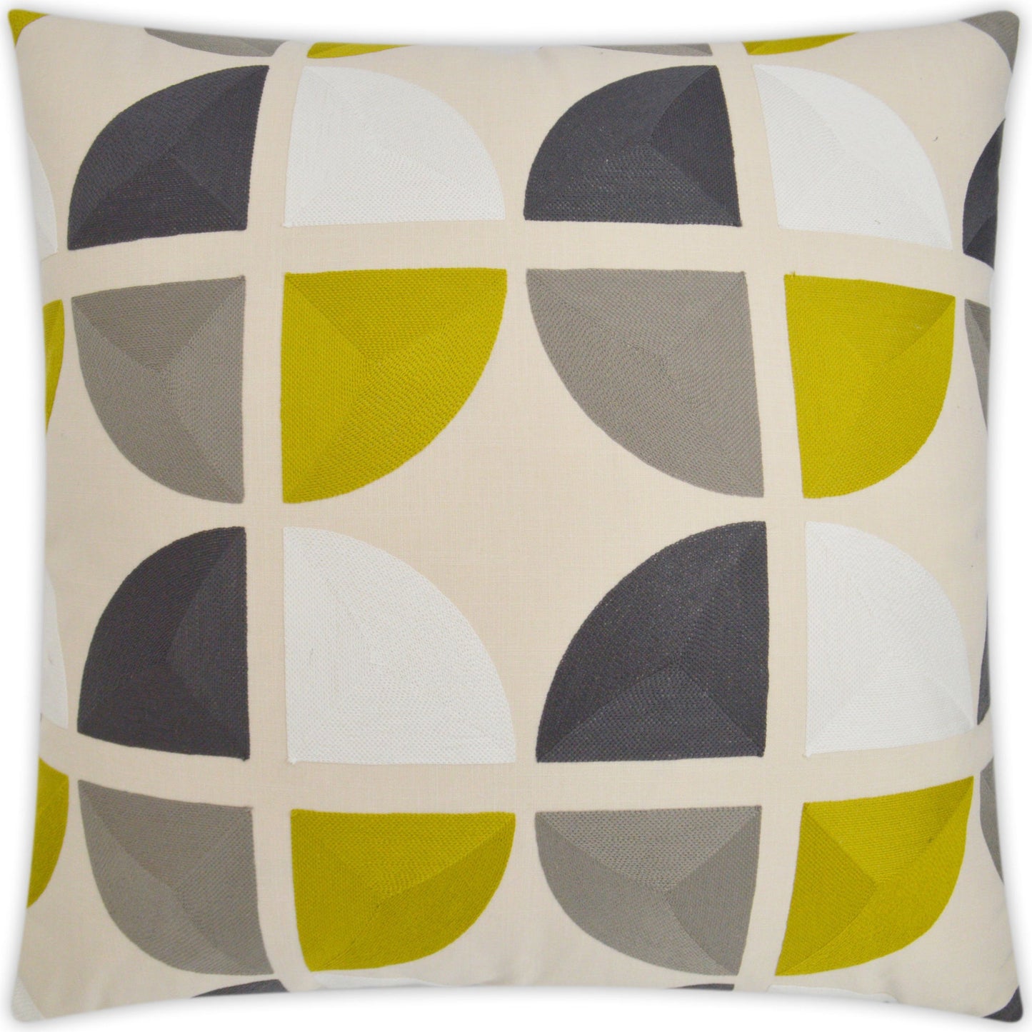 001 SR-739841 | Primary Silo | Sunclipse by DV Kap Home in gray, green. Made from 52% polyester, 48% cotton, embroidery: 100% cotton in a modern style.