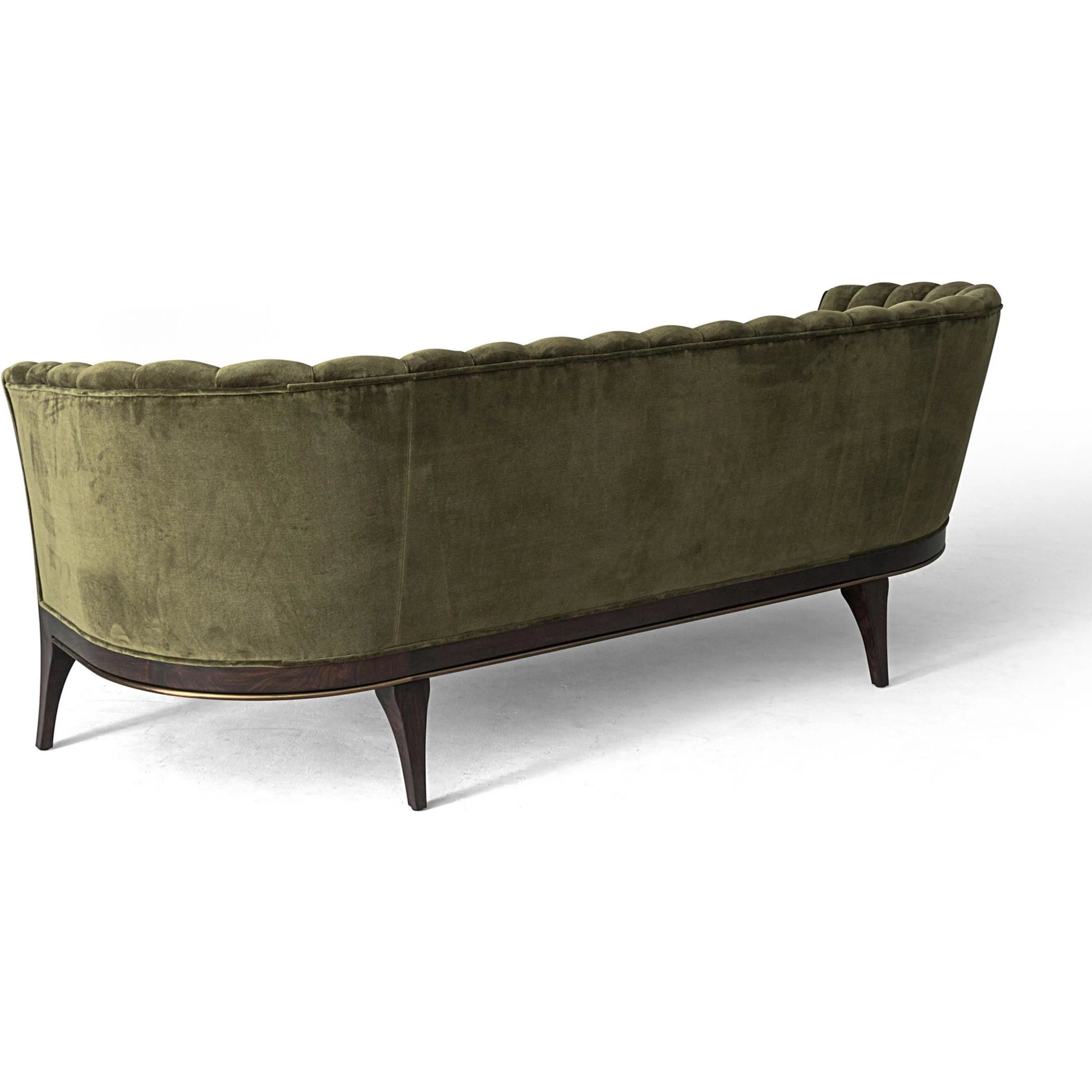 Channel Back Sofa by Global Views. Made from solid walnut, fabric, wood, 100% cotton, double rub: 50,000 in a modern style.