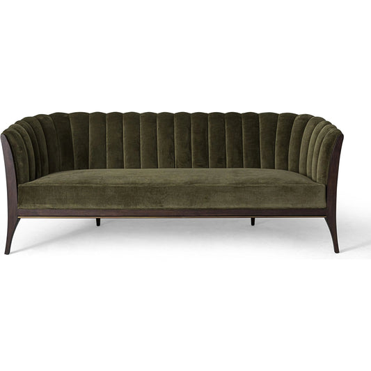 Channel Back Sofa by Global Views. Made from solid walnut, fabric, wood, 100% cotton, double rub: 50,000 in a modern style.