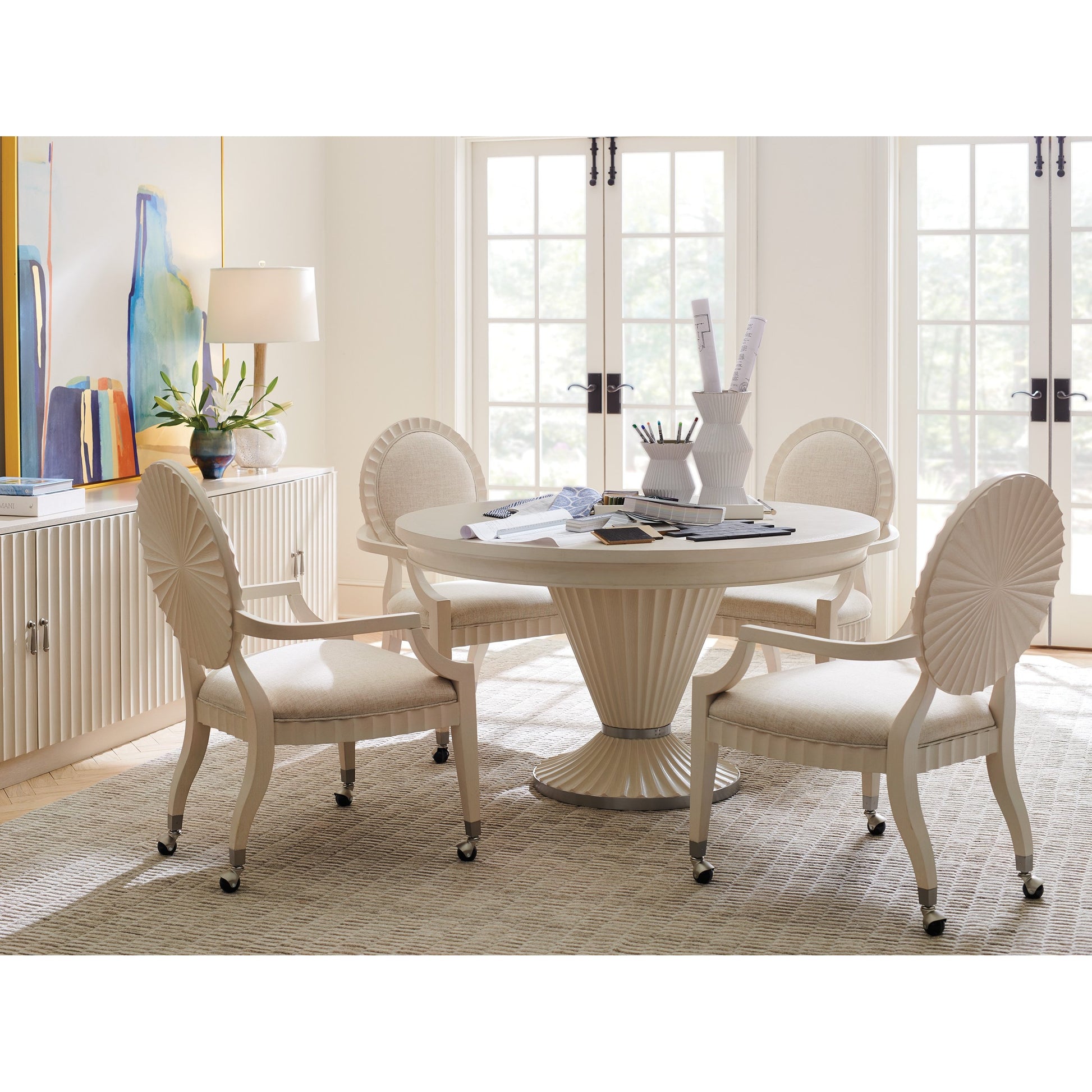 Preston Game Chair by Sligh in linen white. Made from unique in a traditional style.