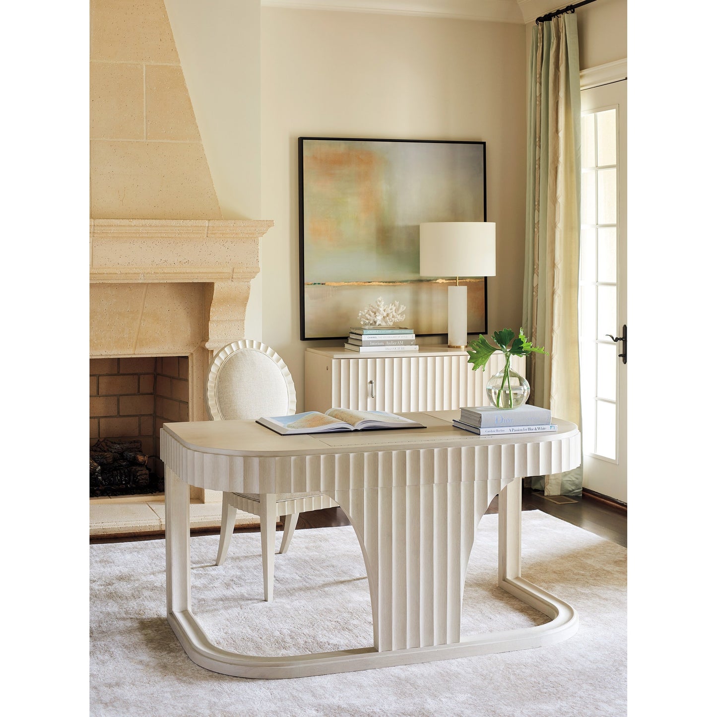 005 SI-1770821 | Lifestyle | Caledonia Desk by Sligh in linen white. Made from unique in a transitional style.