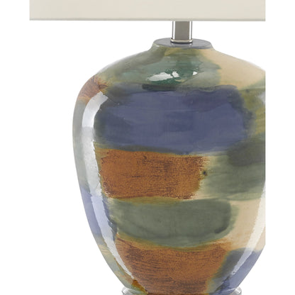 Rainbow Table Lamp by Currey and Company in blue, green, sand, rust, clear. Made from porcelain, crystal in a eclectic & global style.