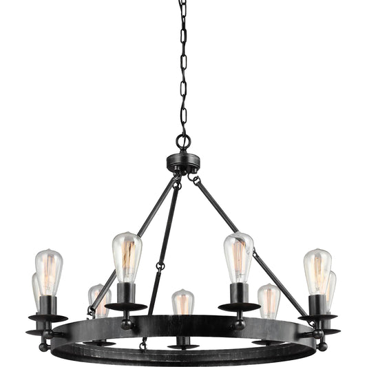 Ravenwood Manor Nine Light Chandelier by Visual Comfort & Co. in stardust. Made from steel in a unique style.