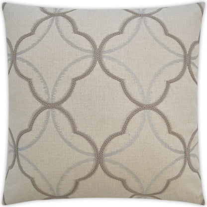 Tempo Pillow by DV Kap Home in taupe. Made from 44% cotton, 30% rayon, 18% linen, 8% polyester in a transitional style.