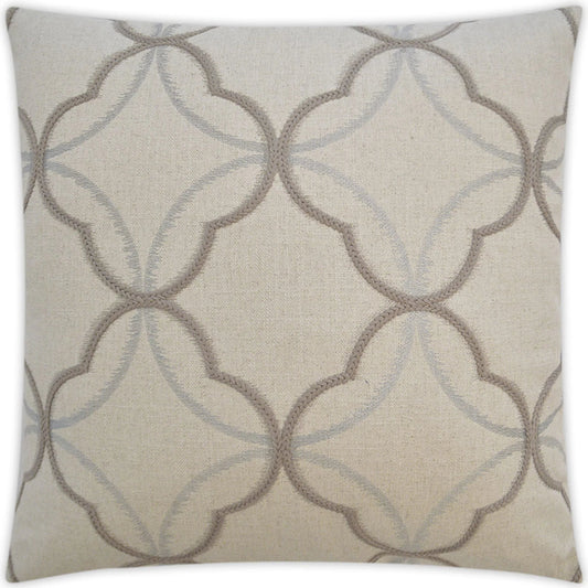 Tempo Pillow by DV Kap Home in taupe. Made from 44% cotton, 30% rayon, 18% linen, 8% polyester in a unique style.