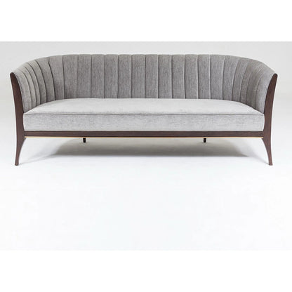 Channel Back Sofa by Global Views. Made from solid walnut, fabric, wood, 100% cotton, double rub: 50,000 in a modern style.
